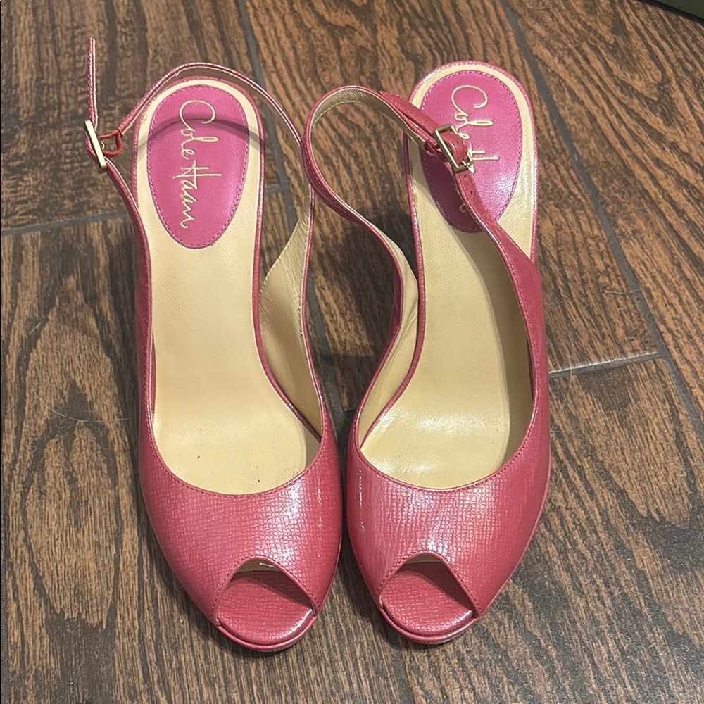 Cole Haan Pink Stiletto Heels with Peep Toe
